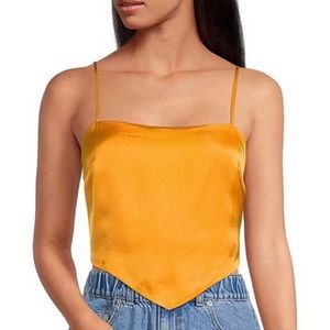 Gianni Bini Silky Cathy Square Neck Sleeveless Back Tie Detail Scarf Top NWT